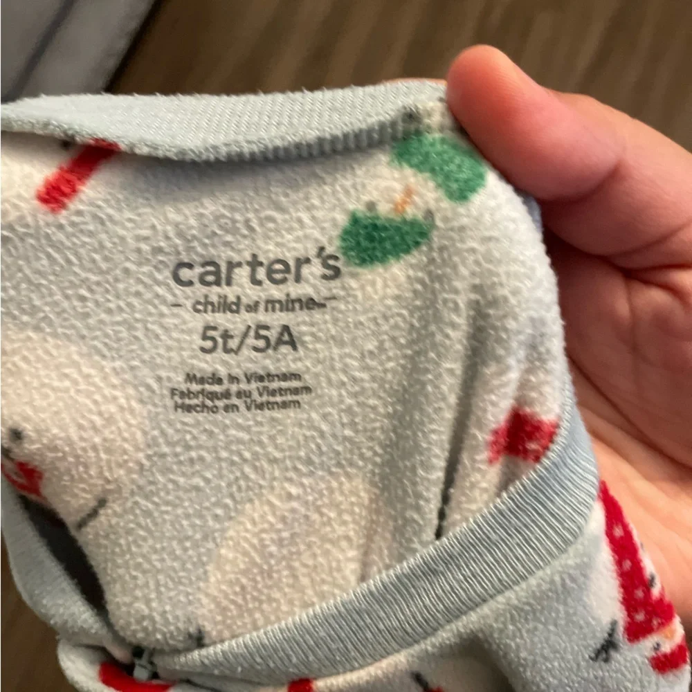 Carters Cozy Snowman Kids One Piece Pajama - Blue size 5T